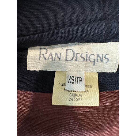 Vintage Ran Designs Navy Gold Button Front Maternity Dress Size XS - Picture 8 of 10